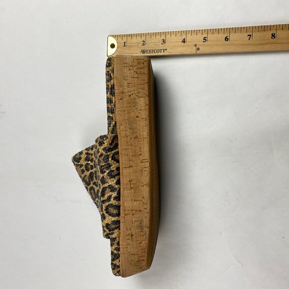 Stuart Weitzman Flatout Leopard Print Wedge Sandal Slide Women's Size 8 - Picture 16 of 16